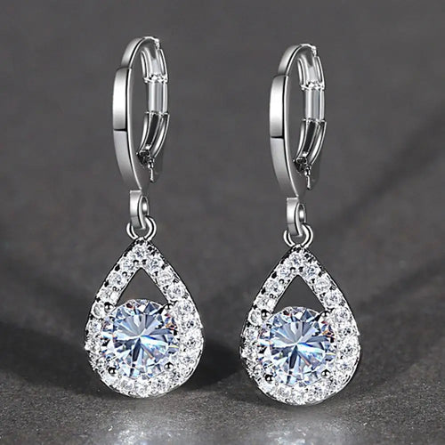 Angel-tear pave teardrop ear cuffs