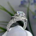 Women's floral full-pave wrap ring
