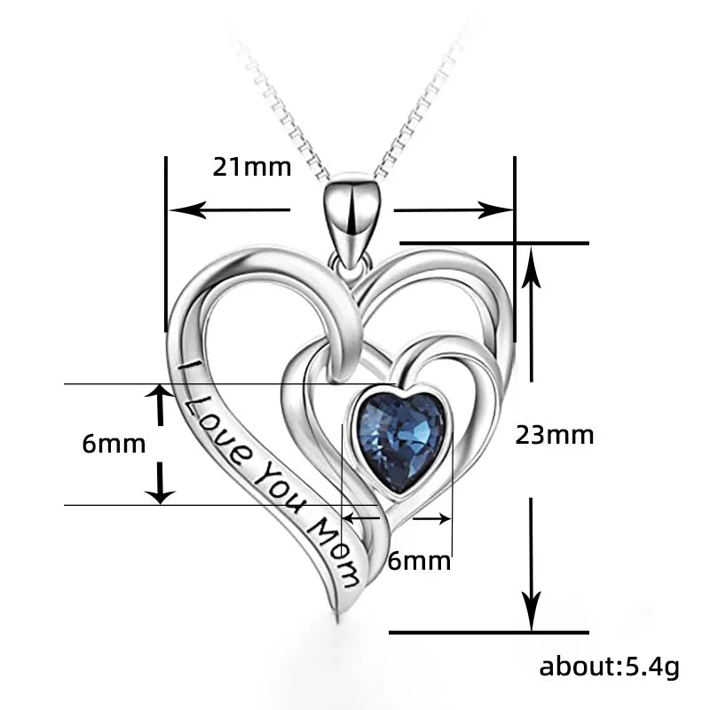Double-heart Mom necklace