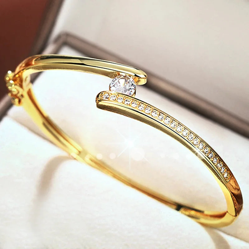 Geometric line chain/link bangle