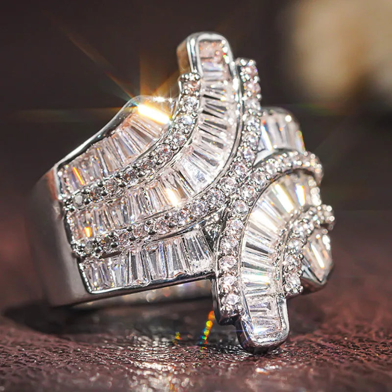 Futuristic copper fashion ring