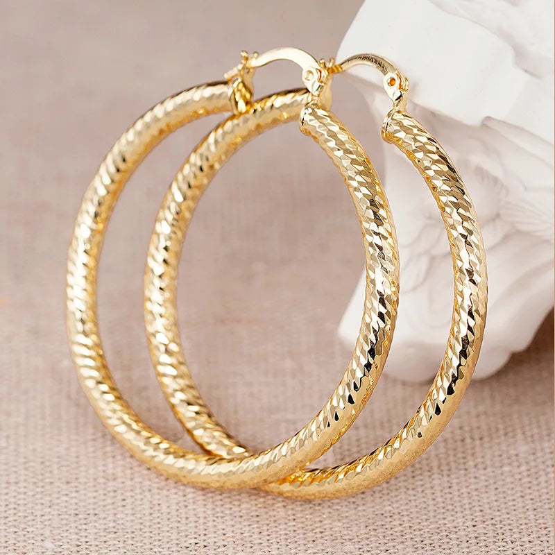 Yellow-gold-tone hoop charm earrings