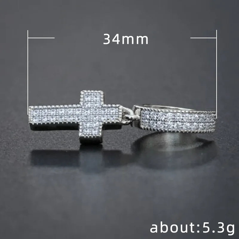 Street-style cross-drop earrings