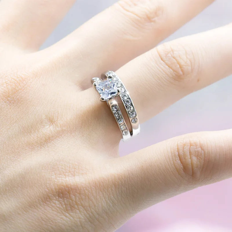 B2345 square-stone ring/band selections