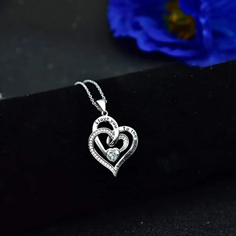 Interlocking double-heart necklace