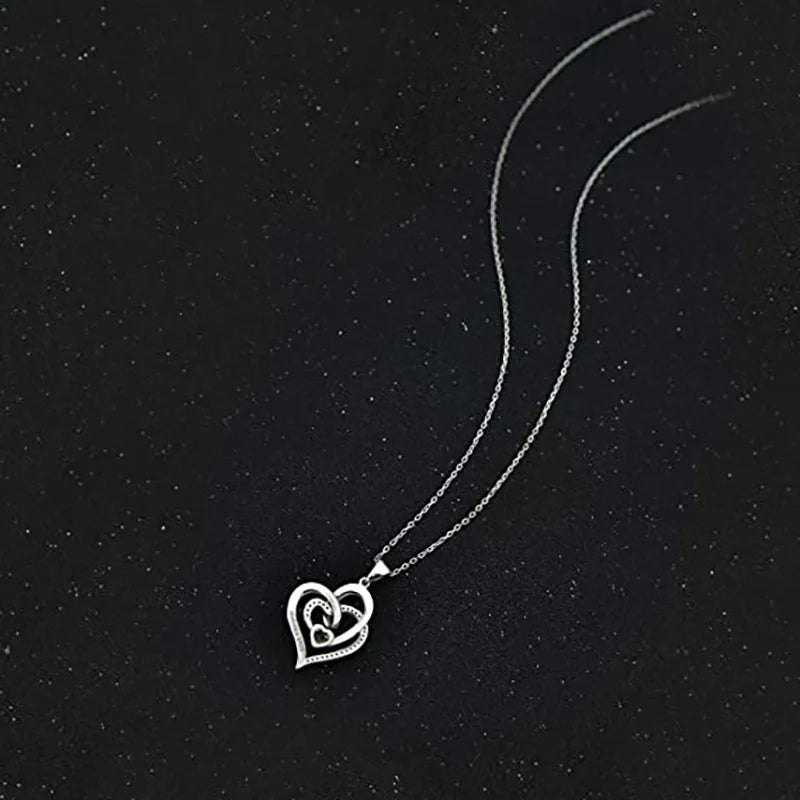 Interlocking double-heart necklace