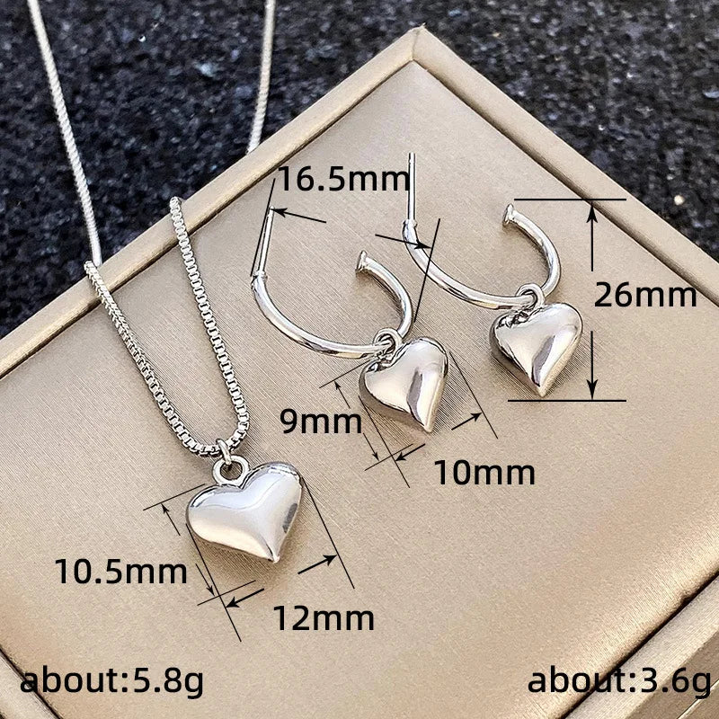 Heart pendant and stud jewelry — selected separately