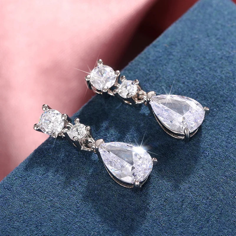 Pear-teardrop engagement earrings