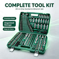 216-piece socket and ratchet wrench kit