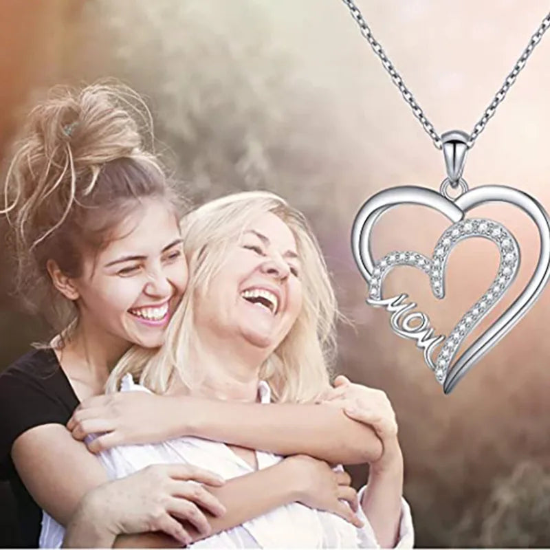 Mom birthday heart necklace