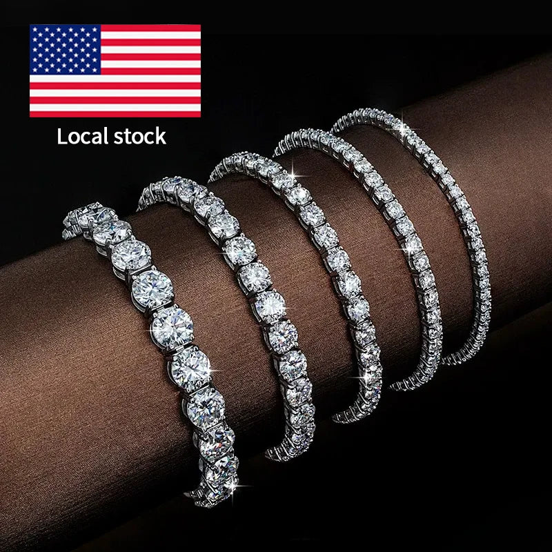 RINNTIN iced tennis-chain jewelry — listed 2 mm and larger options