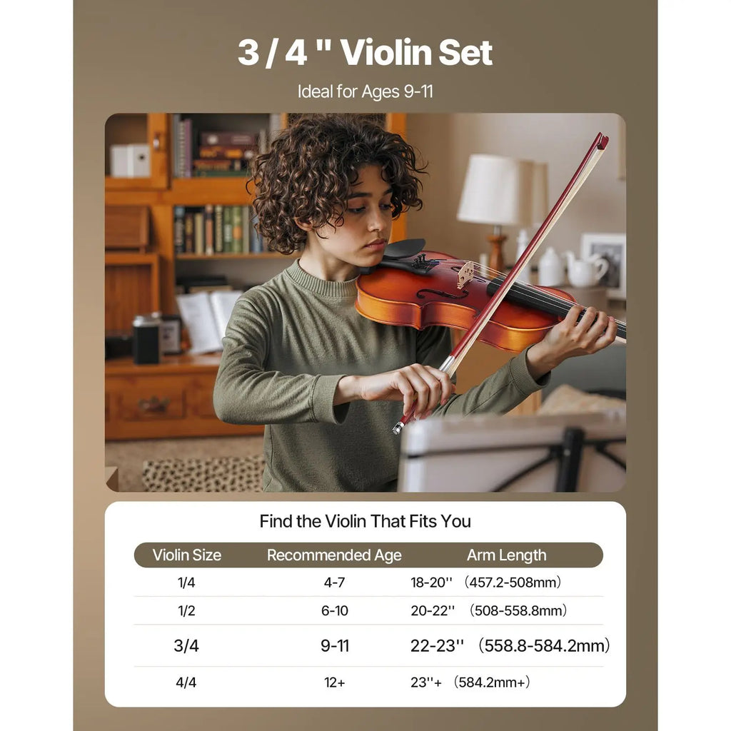 3/4-size violin set with accessories