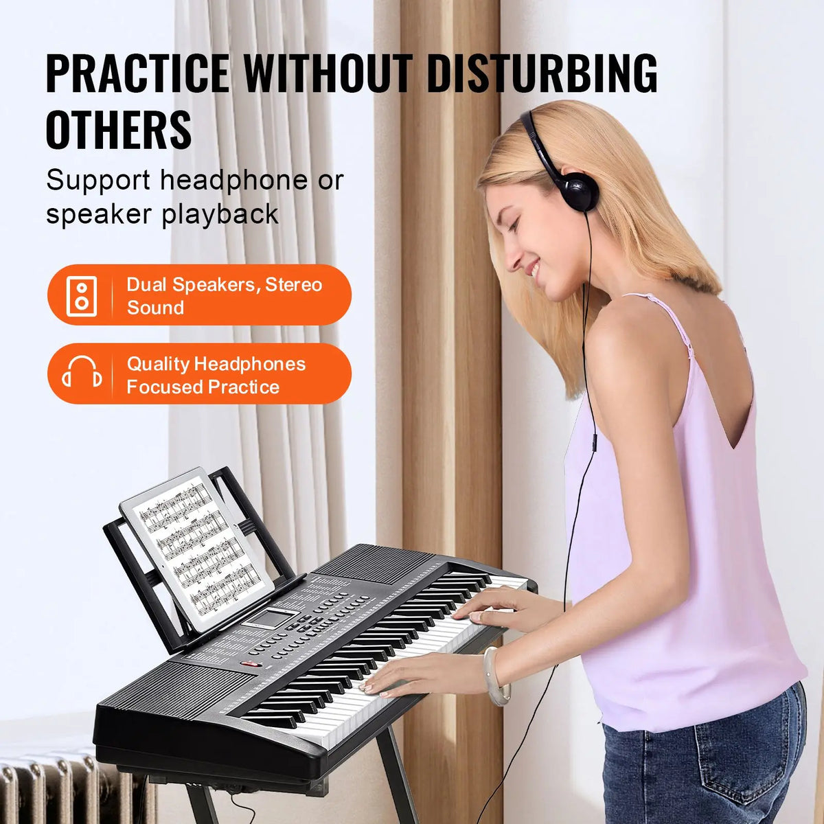 Portable digital keyboard, 200 tones / 200 rhythms